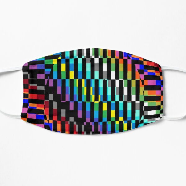 Trippy Colored Squares Flat Mask