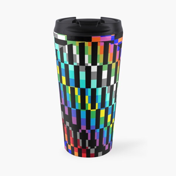 Trippy Colored Squares Travel Coffee Mug