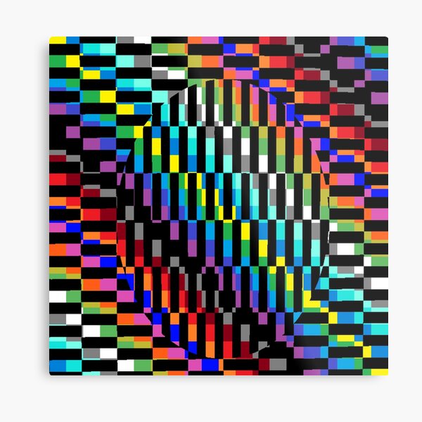 Trippy Colored Squares Metal Print