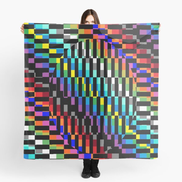 Trippy Colored Squares Scarf