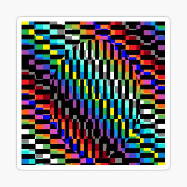 Trippy Colored Squares Sticker