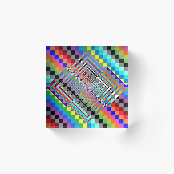 Trippy Colored Squares Acrylic Block
