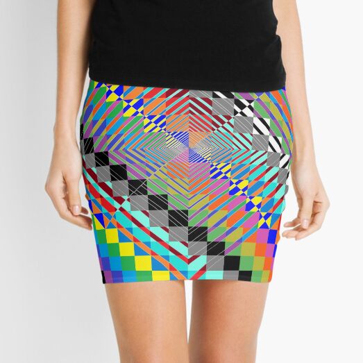 Trippy Colored Squares Mini Skirt