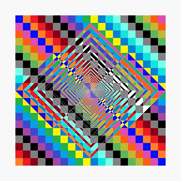 Trippy Colored Squares Photographic Print