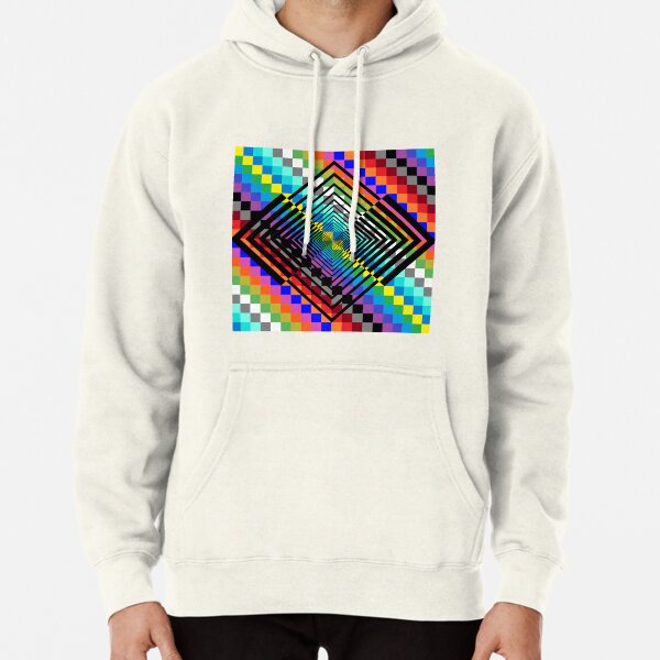 Trippy Colored Squares Pullover Hoodie