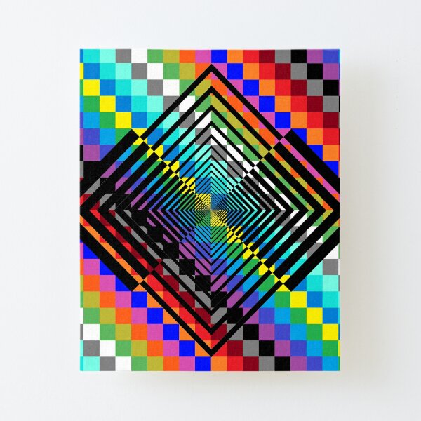 Trippy Colored Squares Canvas Mounted Print