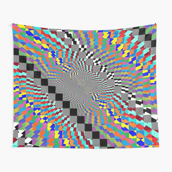 Trippy Colored Squares Tapestry