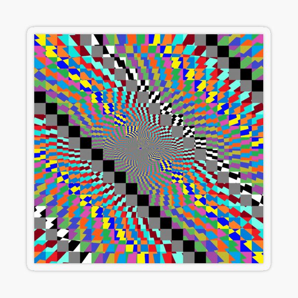 Trippy Colored Squares Transparent Sticker