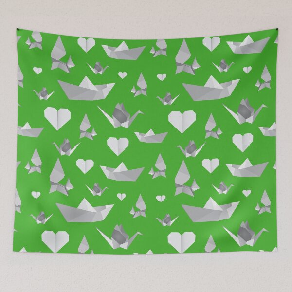 Item preview, origami pattern (green) designed and sold by ibyrd-7.