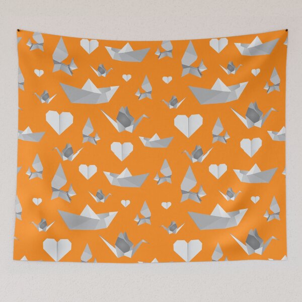 Item preview, origami pattern (orange) designed and sold by ibyrd-7.