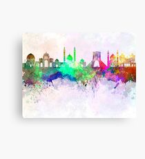 Tehran skyline in watercolor background Canvas Print