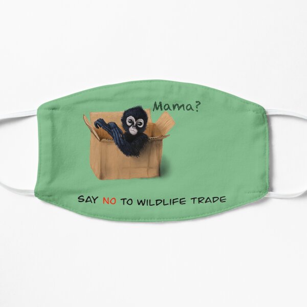 Say No to illegal trade monkey Flat Mask