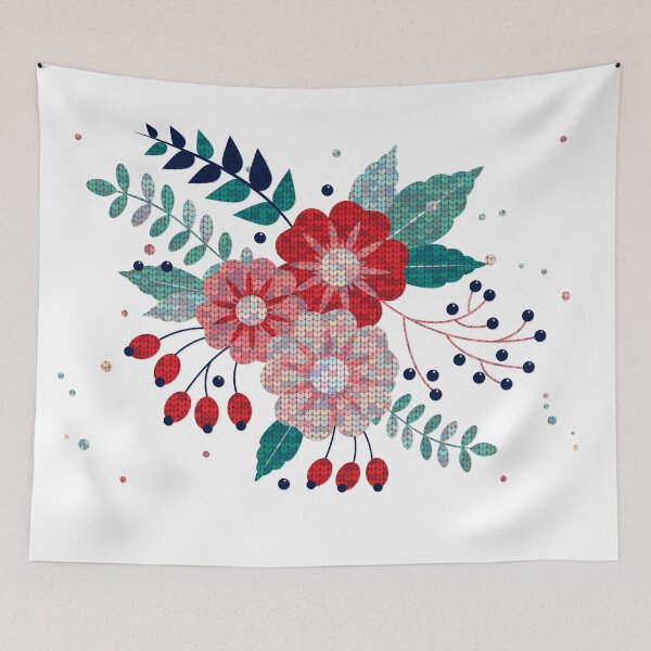 Item preview, Minimalistic winter flowers designed and sold by urban-color.