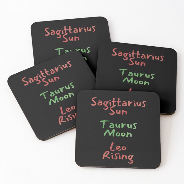 Item preview, Sagittarius Sun Taurus Moon Leo Rising Text designed and sold by leomooncreates.