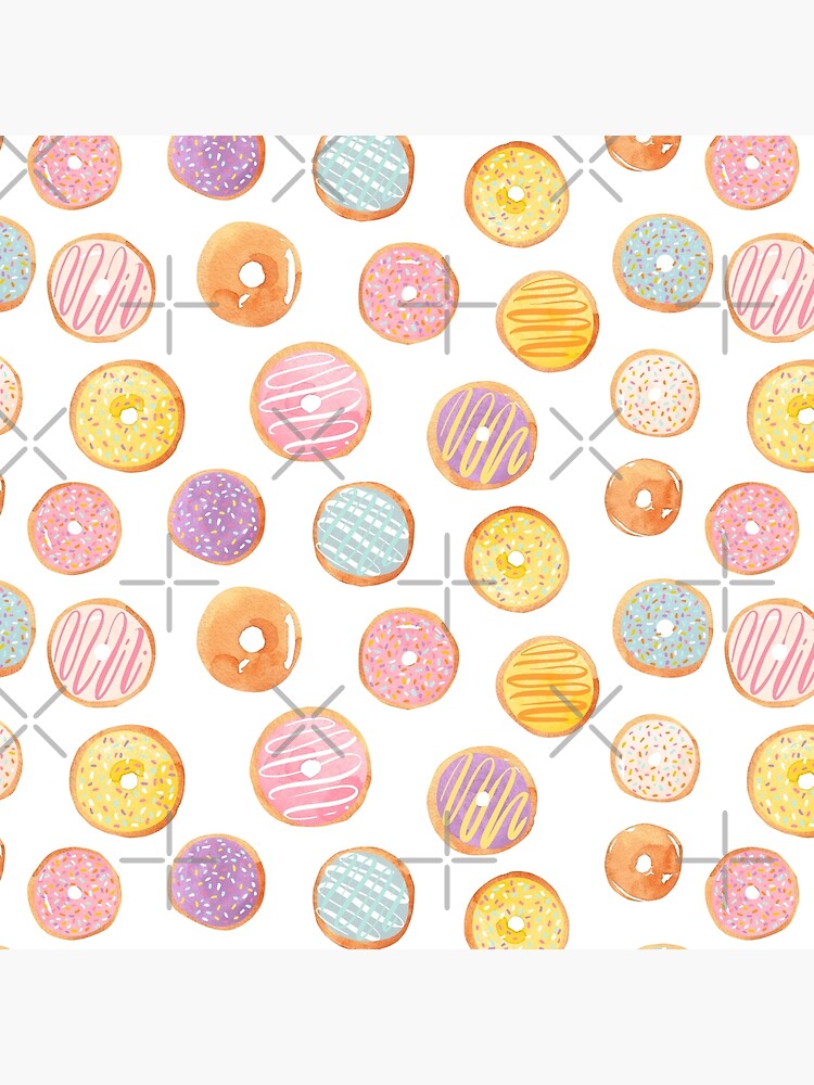 Watercolor Donuts - Rainbow Pastel by annieparsons