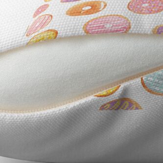 Alternate view of Watercolor Donuts - Rainbow Pastel Throw Pillow