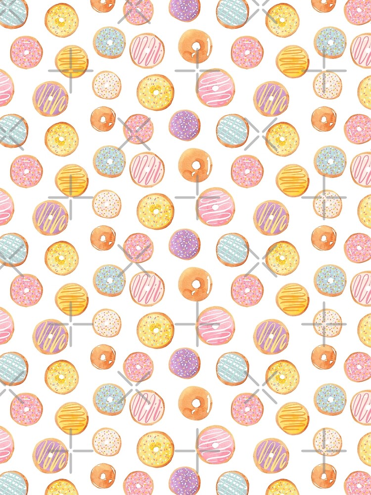 Watercolor Donuts - Rainbow Pastel by annieparsons