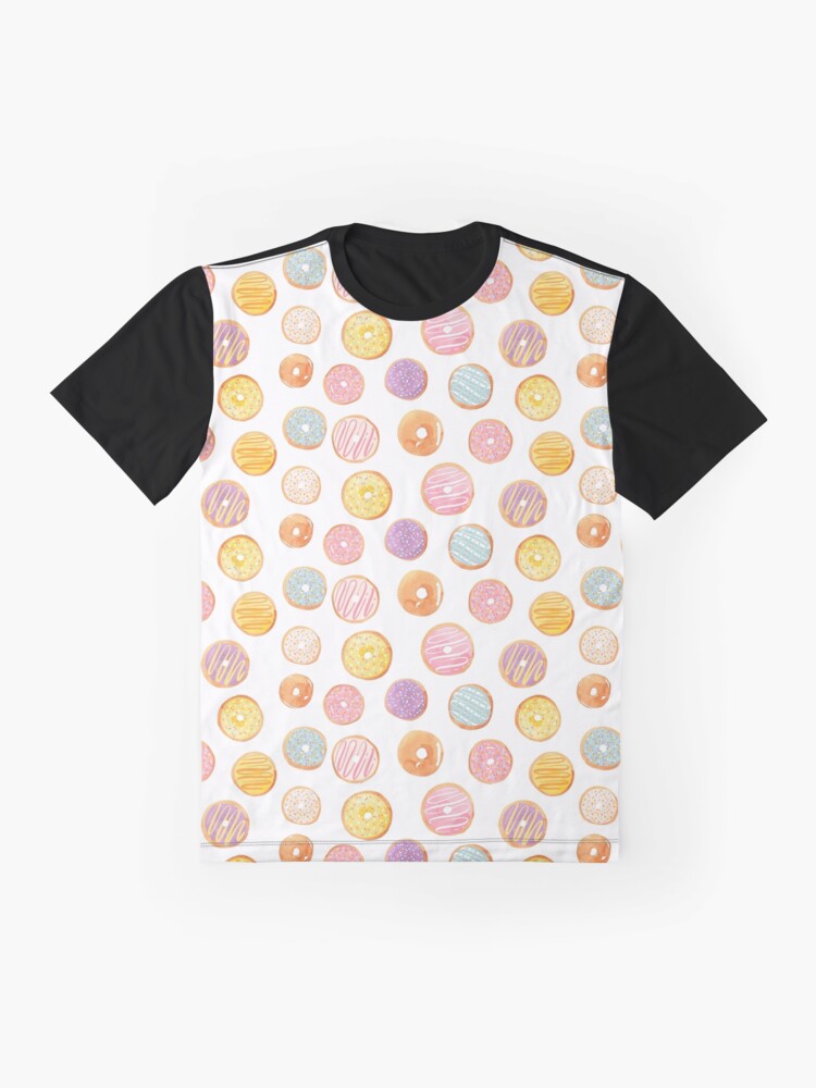 Alternate view of Watercolor Donuts - Rainbow Pastel Graphic T-Shirt