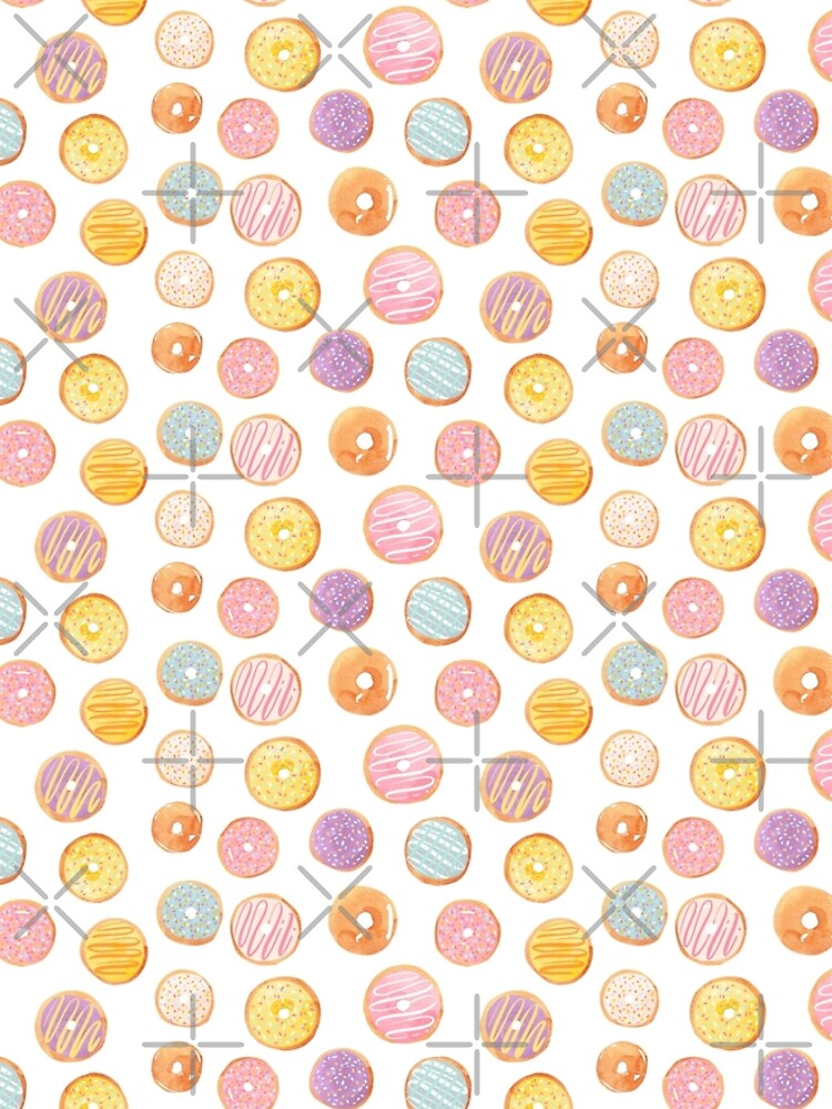 Watercolor Donuts - Rainbow Pastel by annieparsons