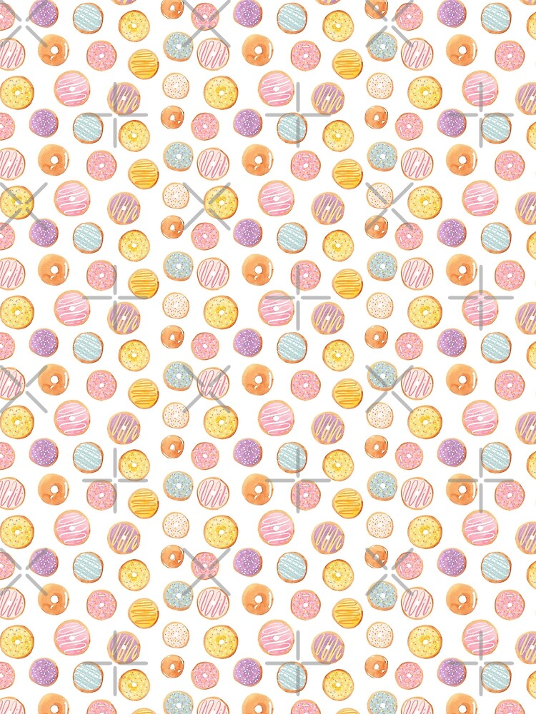 Watercolor Donuts - Rainbow Pastel by annieparsons