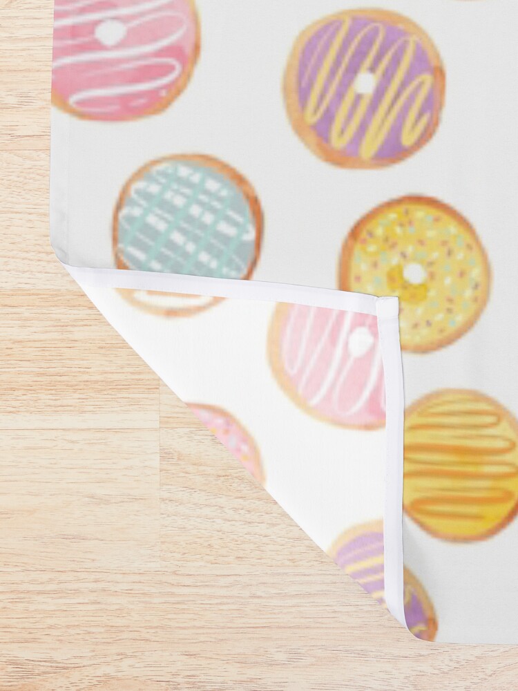 Alternate view of Watercolor Donuts - Rainbow Pastel Shower Curtain