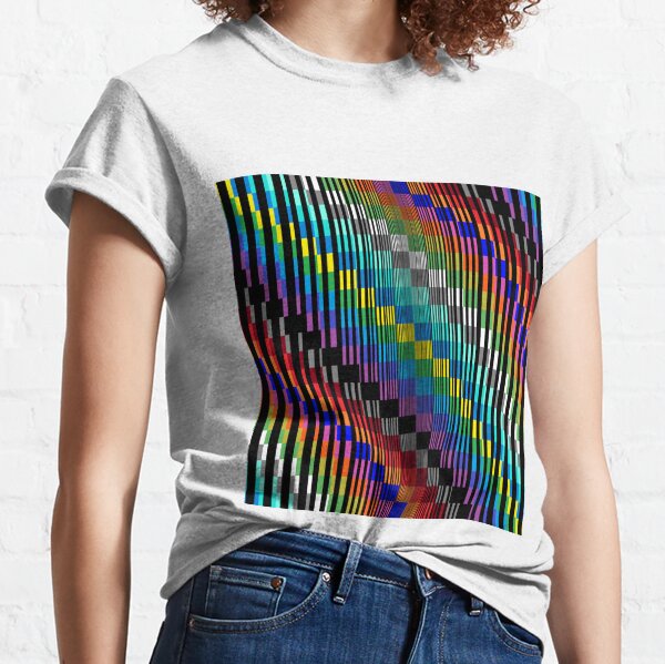Vertical Trippy Colored Squares Classic T-Shirt