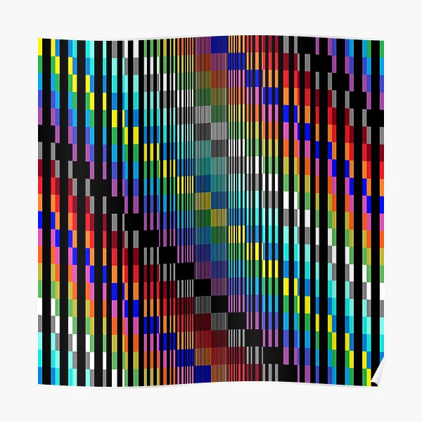 Vertical Trippy Colored Squares Poster