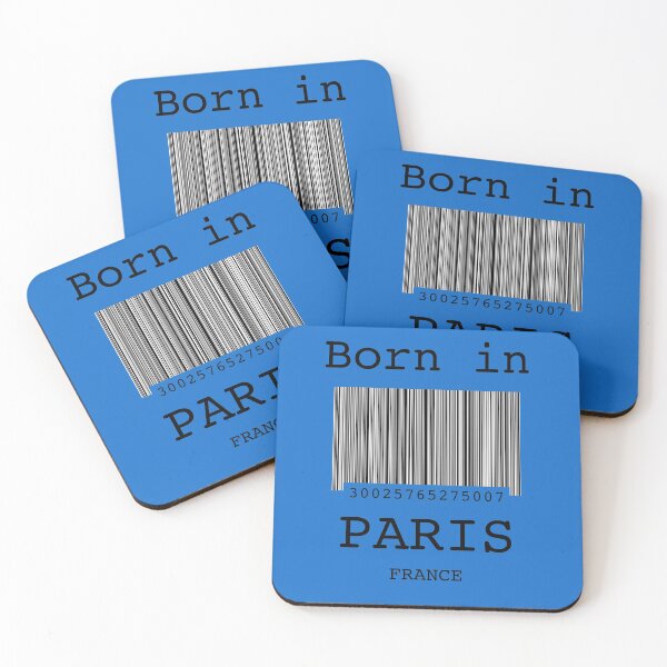 Item preview, Born in Paris France Funny Barcode Gift Idea  designed and sold by Kipcio.