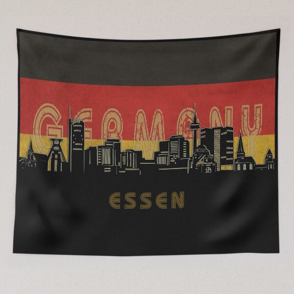 Item preview, essen skyline flag designed and sold by BekimART2.