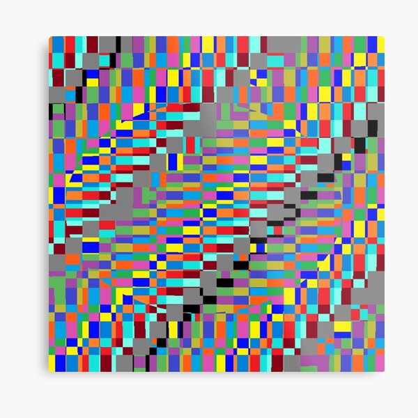 Trippy Vertical Colored Squares Metal Print