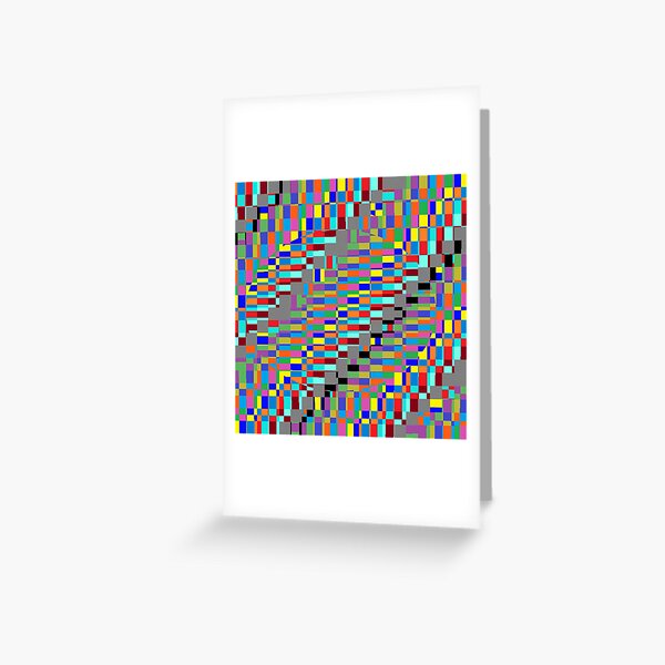 Trippy Vertical Colored Squares Greeting Card