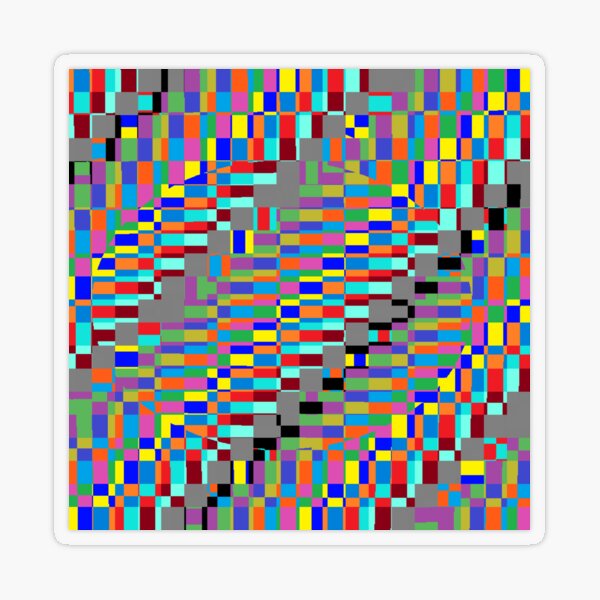 Trippy Vertical Colored Squares Transparent Sticker