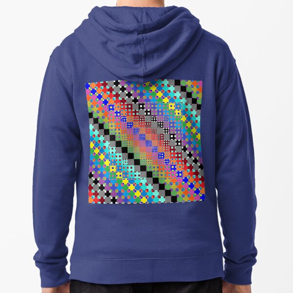 Trippy Colored Squares Zipped Hoodie