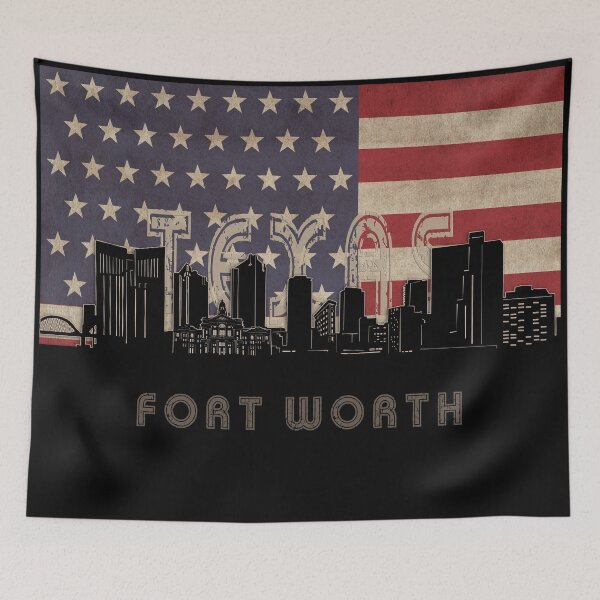 Item preview, fort worth skyline flag designed and sold by BekimART2.