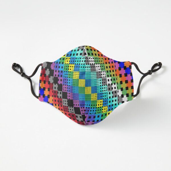 Fitted Masks, Trippy Colors Fitted 3-Layer