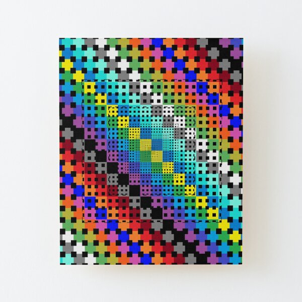 Trippy Colors Wood Mounted Print