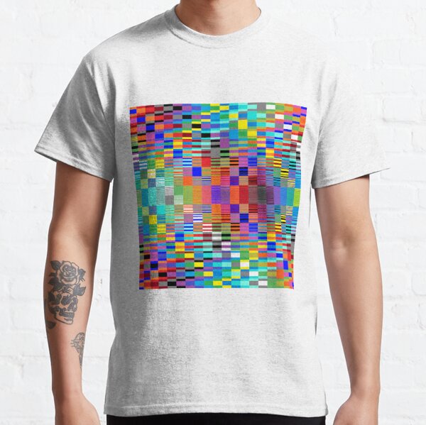 Trippy Vertical Colored Squares Classic T-Shirt