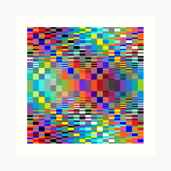 Trippy Vertical Colored Squares Art Print