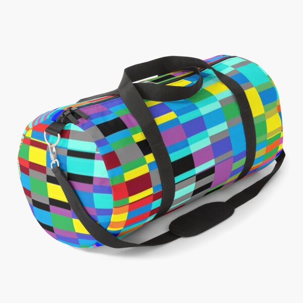 Trippy Vertical Colored Squares Duffle Bag