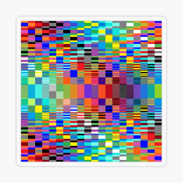 Trippy Vertical Colored Squares Transparent Sticker