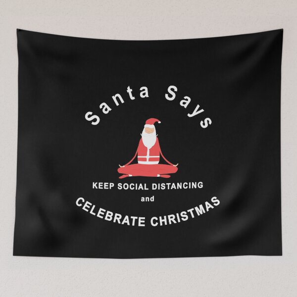 Item preview, Christmas and Santa Claus in social distancing black designed and sold by Roy Store.