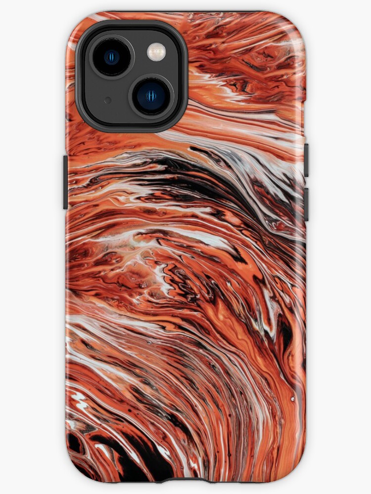 Thumbnail 1 of 4, iPhone Case, Orange marbling liquid abstract colourful art designed and sold by Butterfly-Dream.