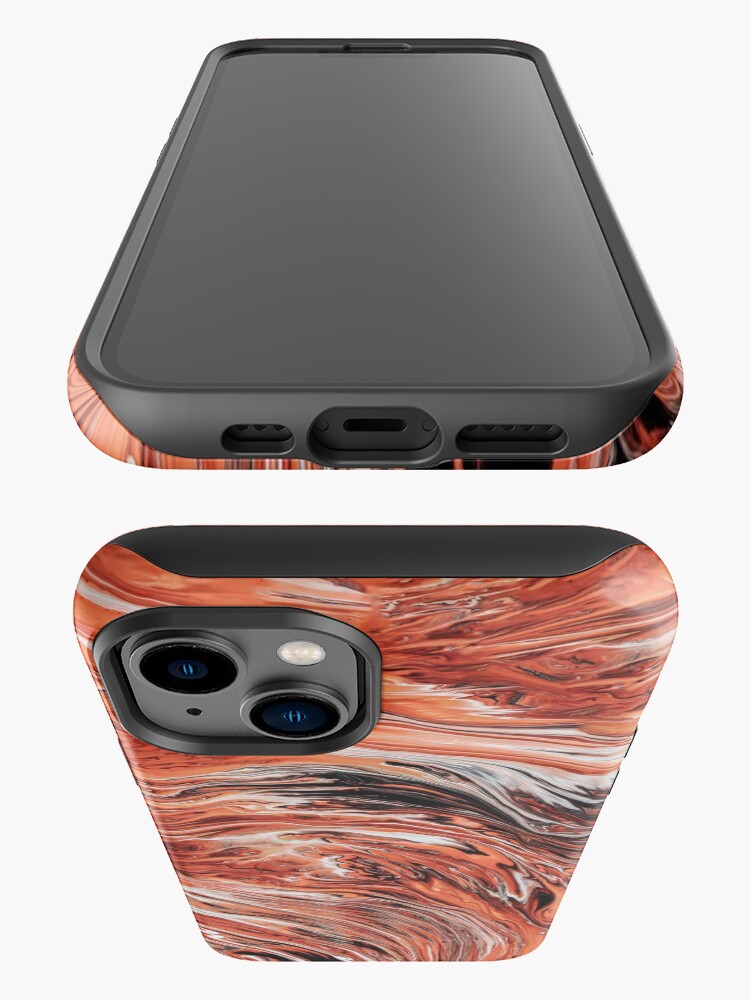Thumbnail 3 of 4, iPhone Case, Orange marbling liquid abstract colourful art designed and sold by Butterfly-Dream.