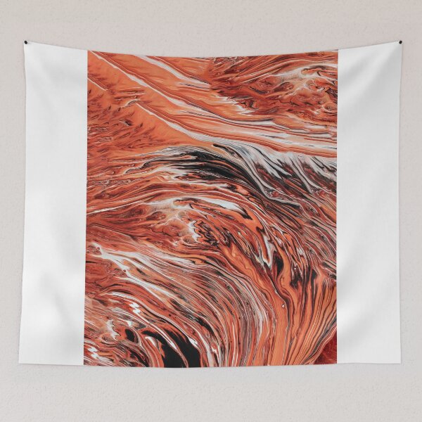 Item preview, Orange marbling liquid abstract colourful art designed and sold by Butterfly-Dream.