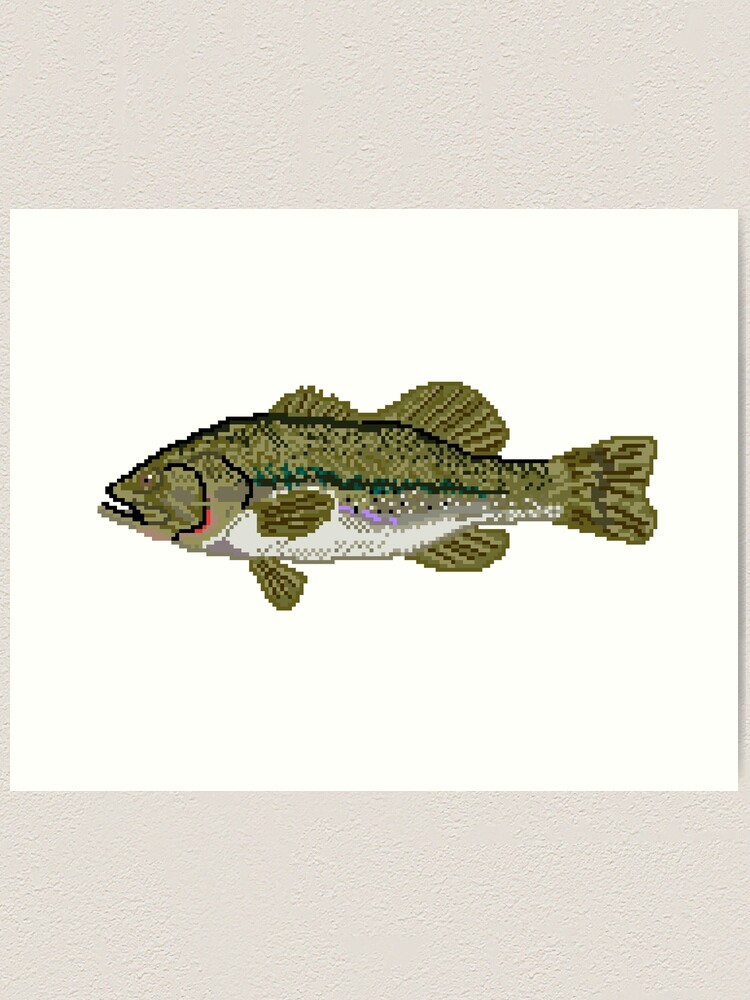 Pixel Largemouth Bass | Framed Art Print