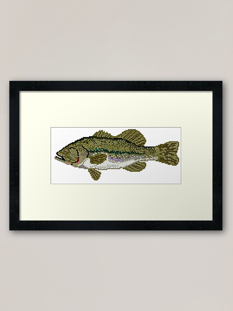 Pixel Largemouth Bass | Framed Art Print