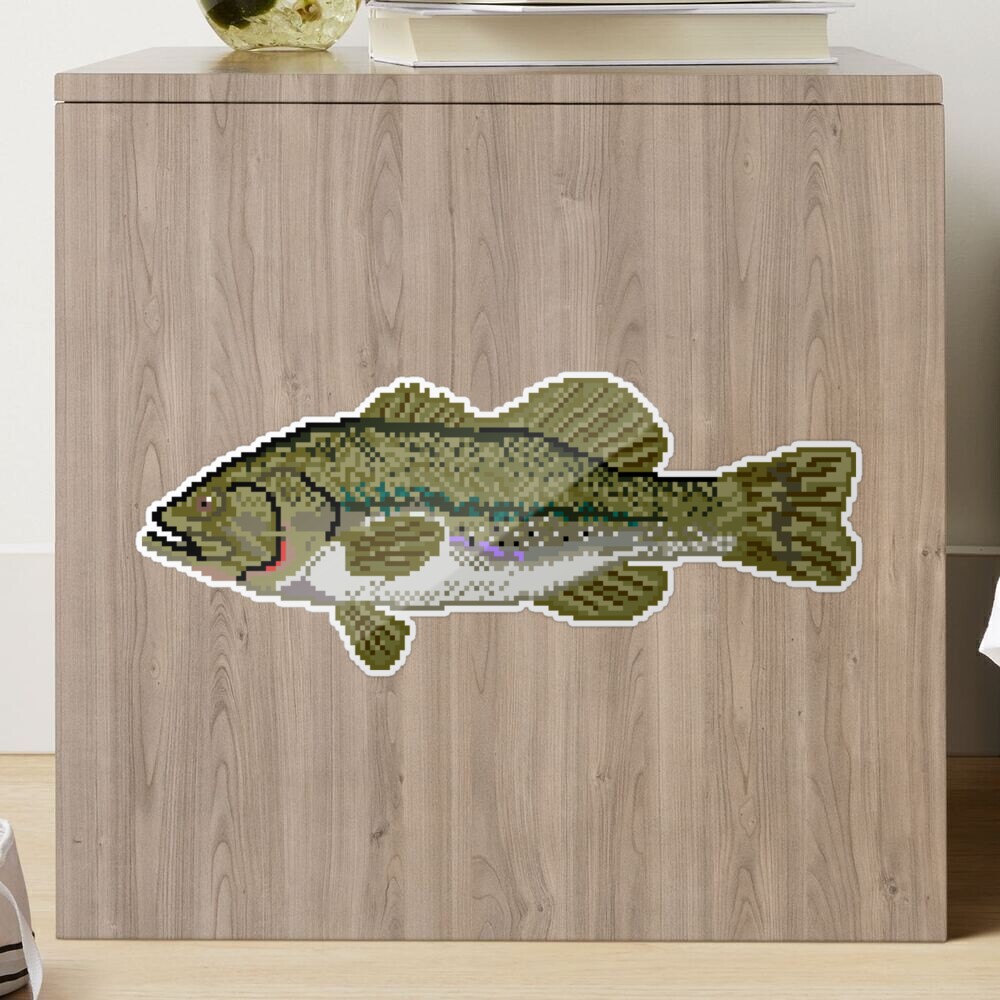 Pixel Largemouth Bass Framed Art Print for Sale by otterfest