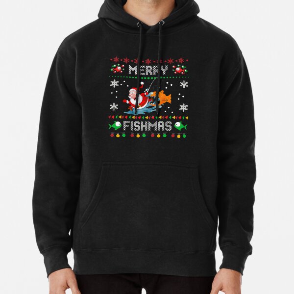 Funny Ugly Christmas Sweater Go Fishing Fisherman