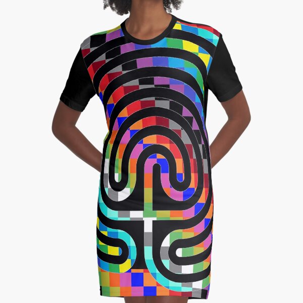 Trippy Colors Graphic T-Shirt Dress