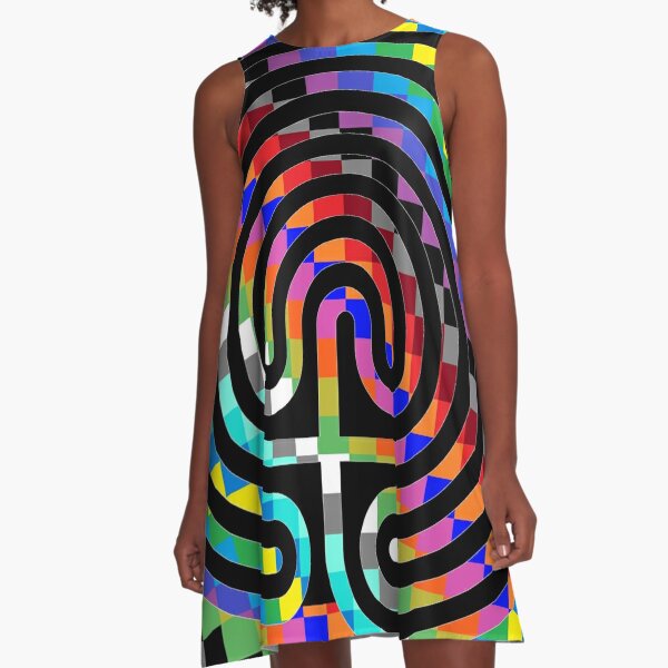 Trippy Colors A-Line Dress